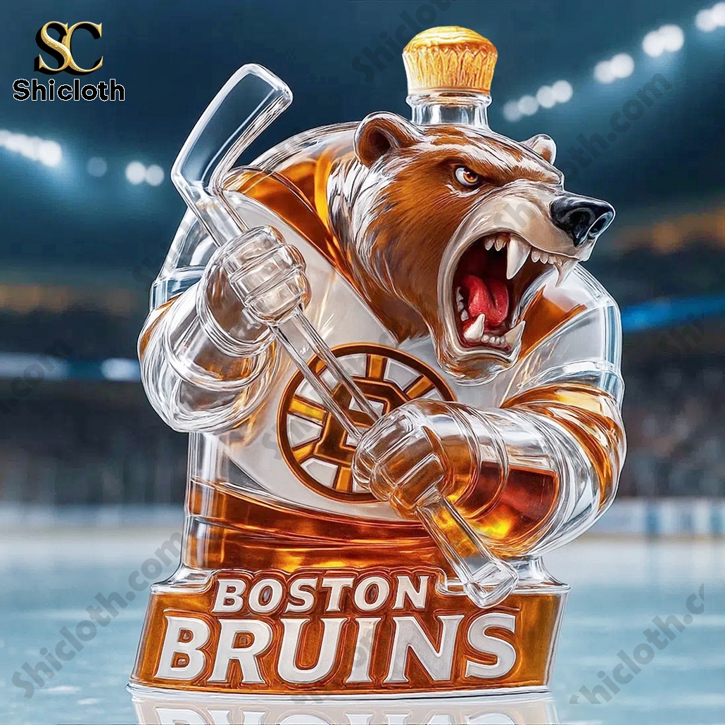 Boston Bruins Blades the Bruin Mascot Whisky Bottle