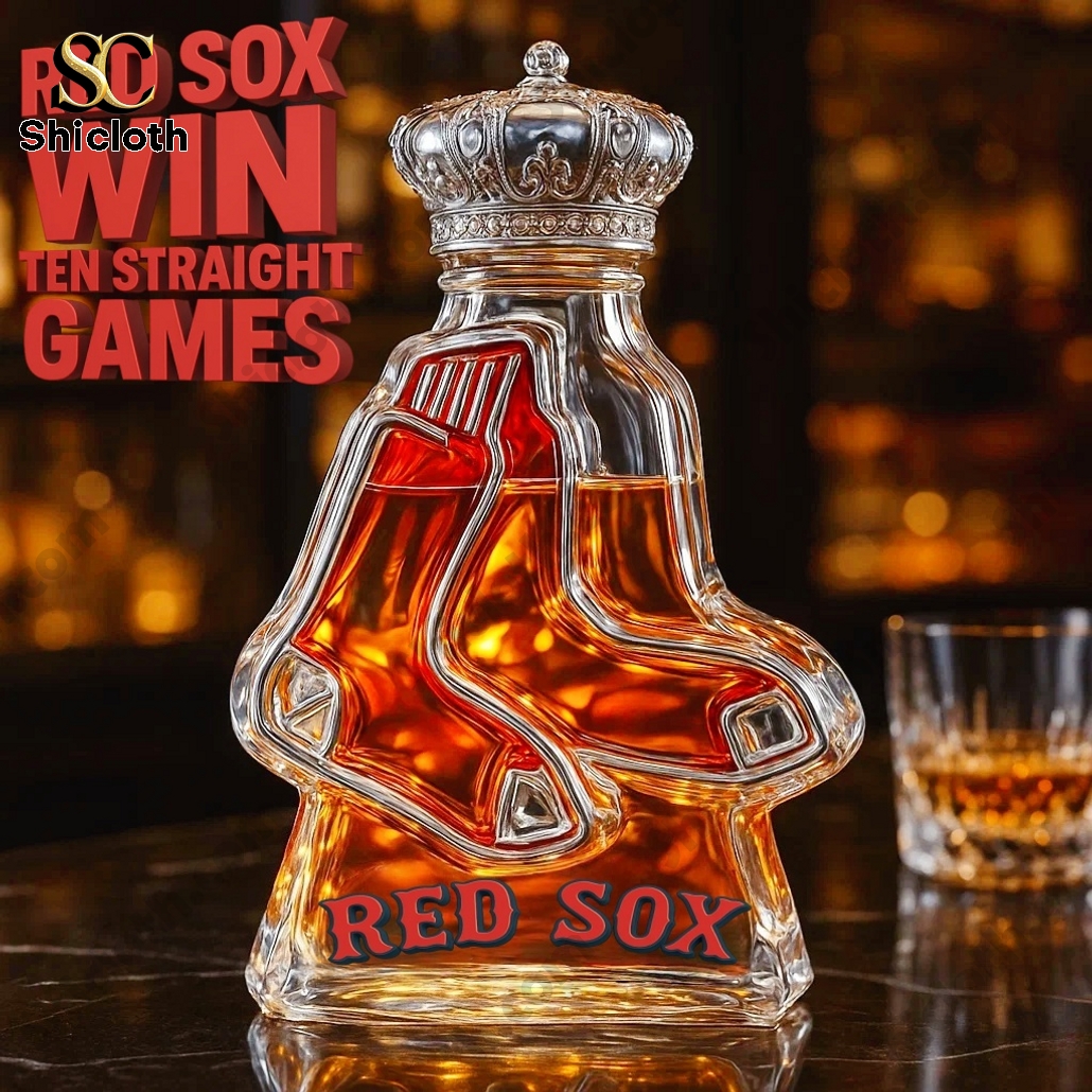 Boston Red Sox 10-Winning Straight Whiskey Bottle