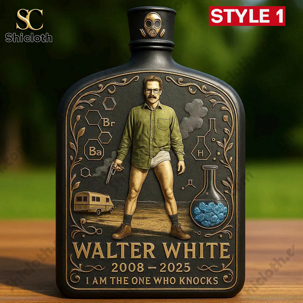 Breaking Bad Walter White I am The One Who Knocks Whiskey Bottle