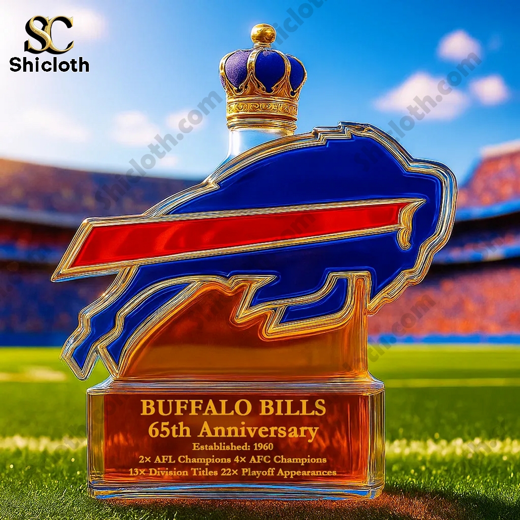 Buffalo Bills 65th Anniversary Whiskey Bottle