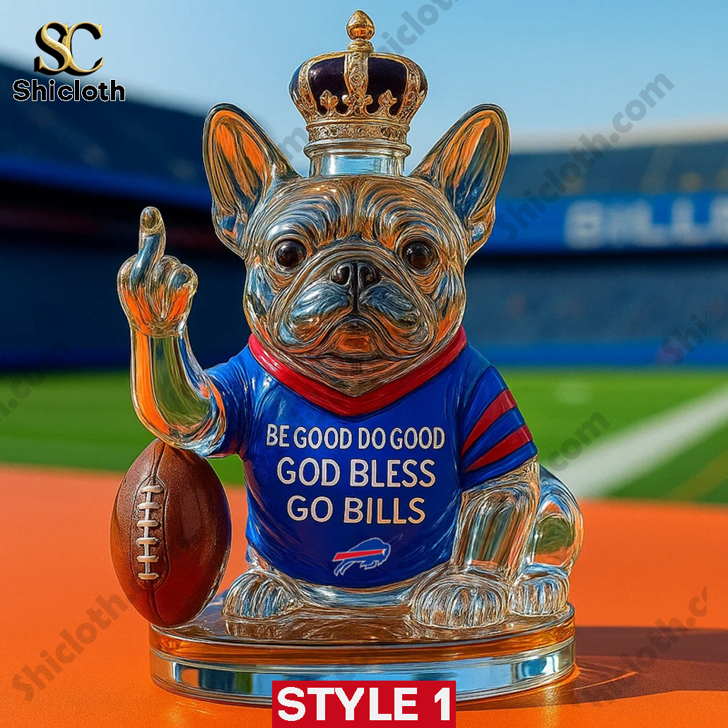 Buffalo Bills Bulldog God Bless Go Bills Whiskey Bottle