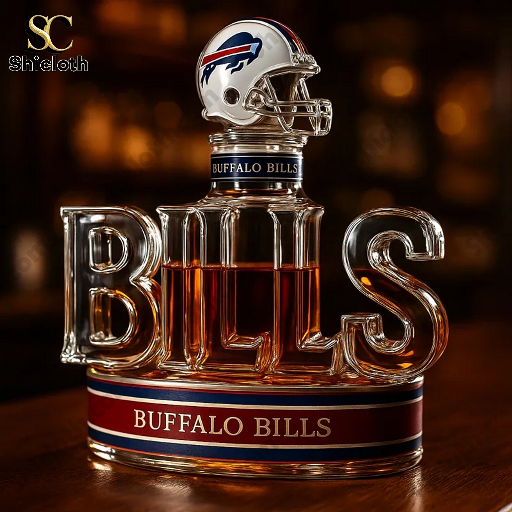 Buffalo Bills Word Helmet Whiskey Bottle