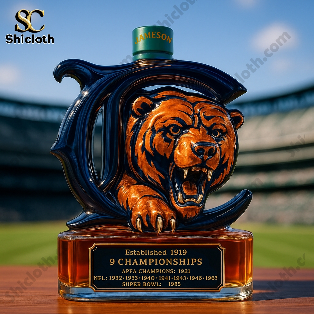 Chicago Bears NFL 9 Championships Whiskey Bottle 5 Chicago Bears NFL 9 Championships Whiskey Bottle - Image 5