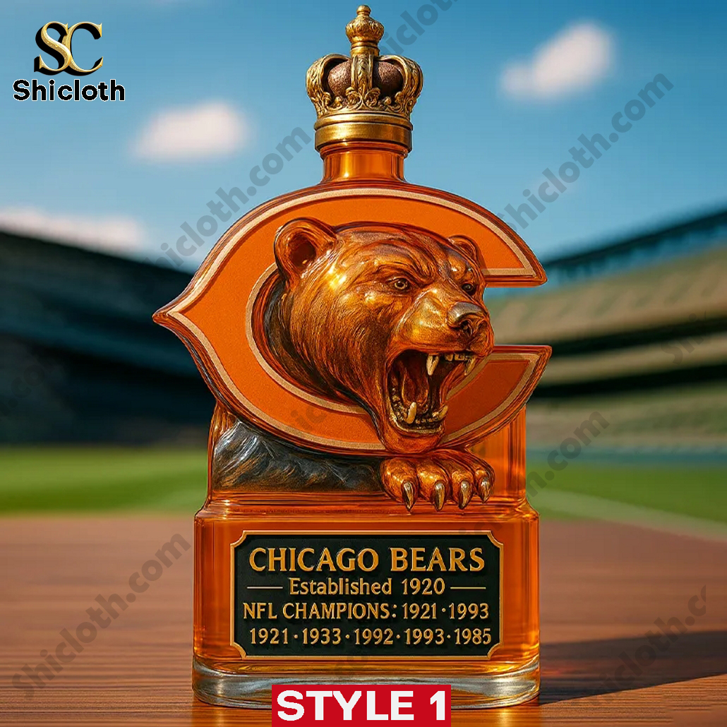 Chicago Bears NFL Champs Whiskey Bottle