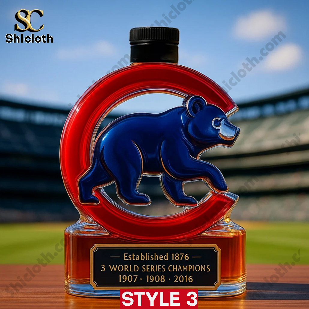Chicago Cubs Clark Mascot 3 World Series Champions Whiskey Bottle 3 Chicago Cubs Clark Mascot 3 World Series Champions Whiskey Bottle - Image 3