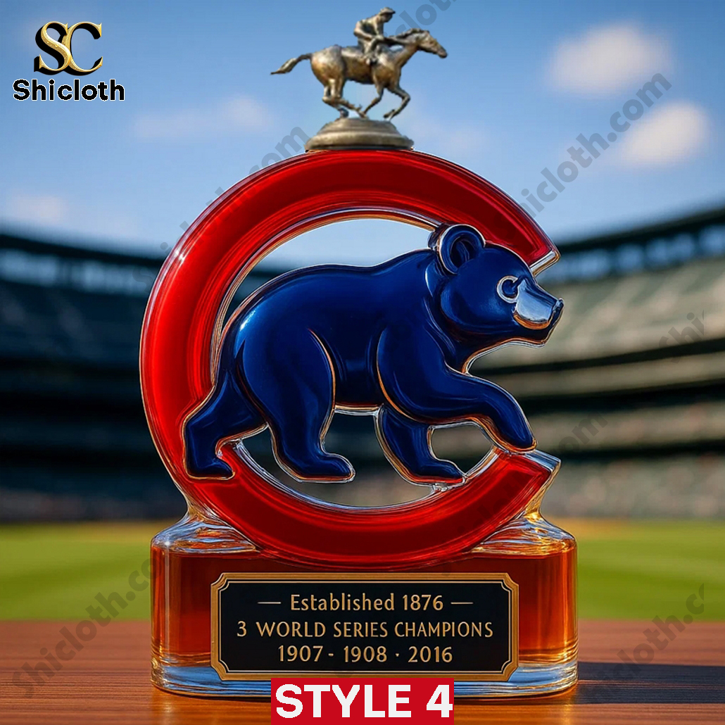 Chicago Cubs Clark Mascot 3 World Series Champions Whiskey Bottle 4 Chicago Cubs Clark Mascot 3 World Series Champions Whiskey Bottle - Image 4