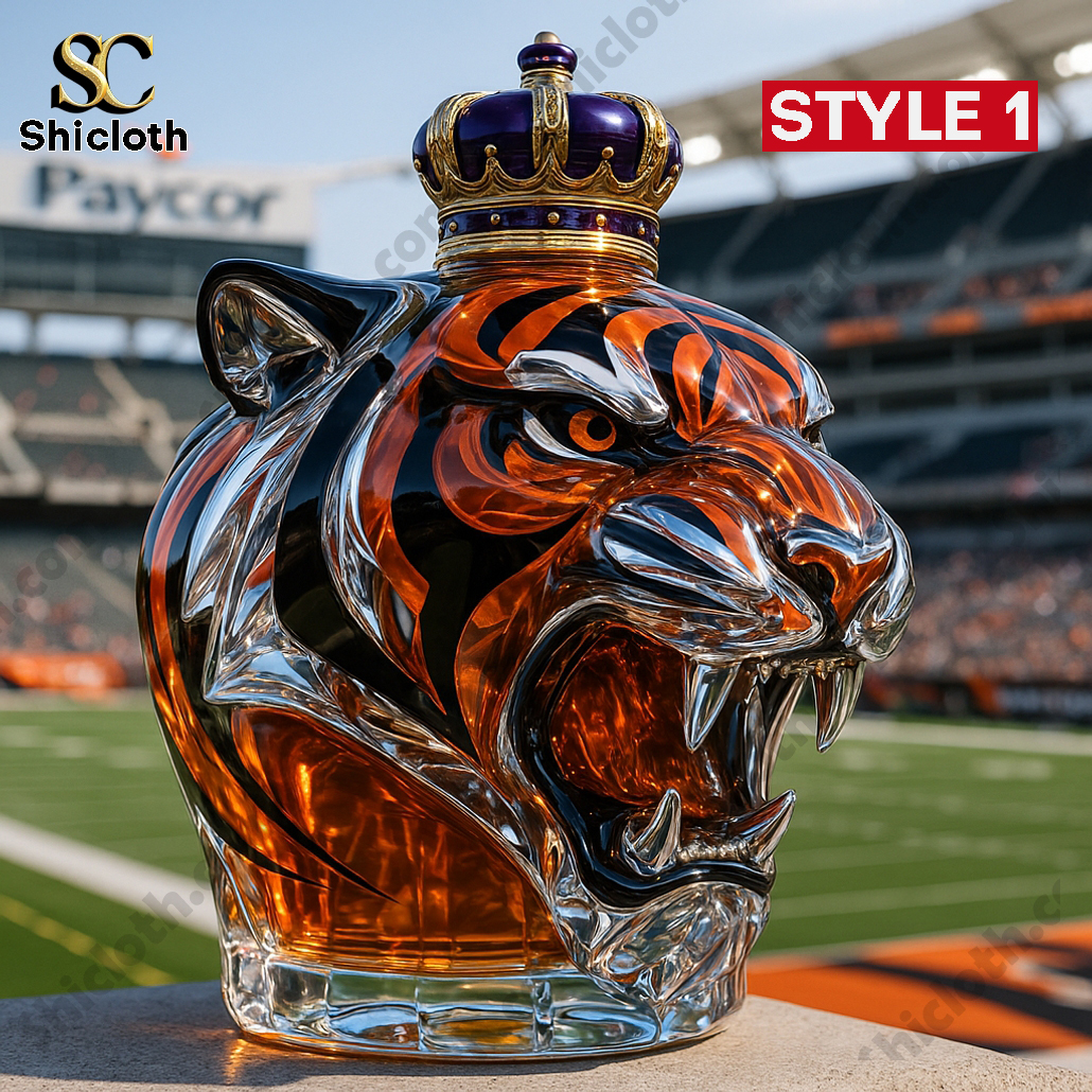 Cincinnati Bengals Established 1968-2025 Whiskey Bottle