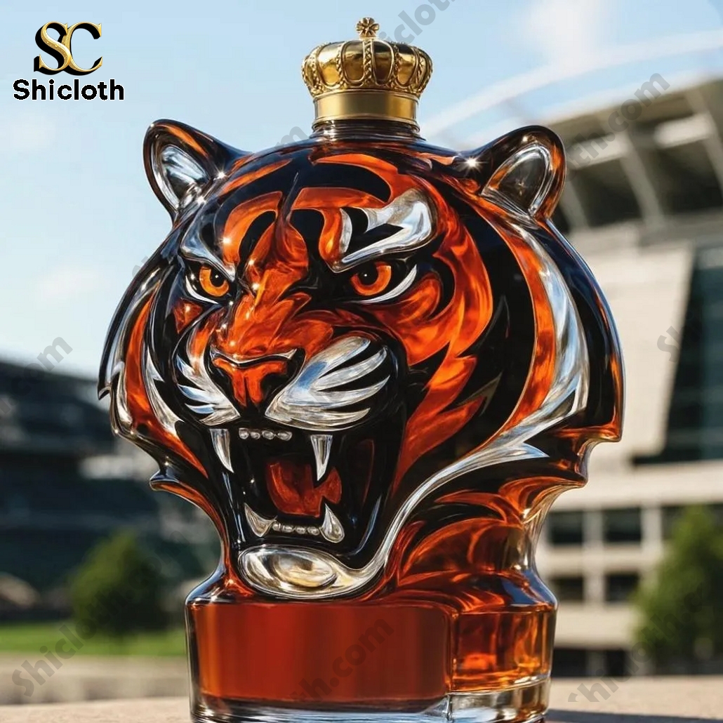 Cincinnati Bengals Who Dey Mascot Whiskey Bottle