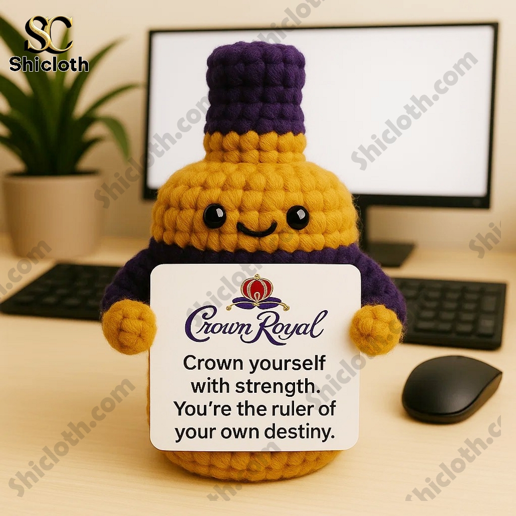 Crown Royal Emotional Support Crochet Doll