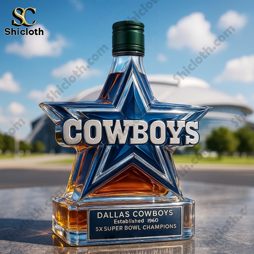 Dallas Cowboys 5x Super Bowl Champions Whiskey Bottle 3 Dallas Cowboys 5x Super Bowl Champions Whiskey Bottle - Image 3