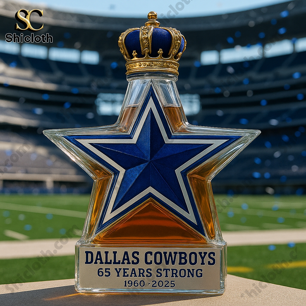 Dallas Cowboys 65 Years Strong Whiskey Bottle