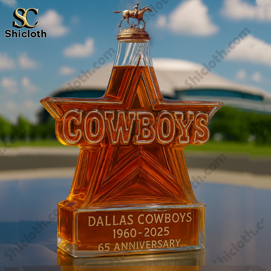 Dallas Cowboys 65th Anniversary Commemorative Whiskey Bottle 3 Dallas Cowboys 65th Anniversary Commemorative Whiskey Bottle - Image 3
