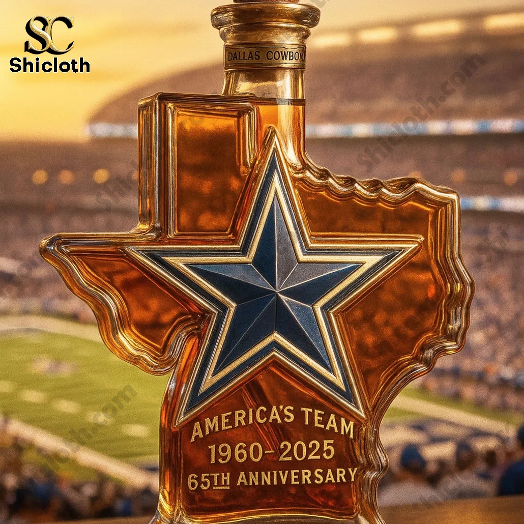 Dallas Cowboys 65th Anniversary Whiskey Bottle