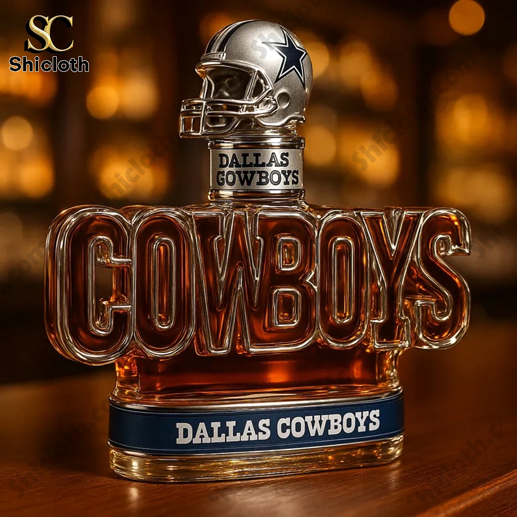 Dallas Cowboys Word Helmet Whiskey Bottle