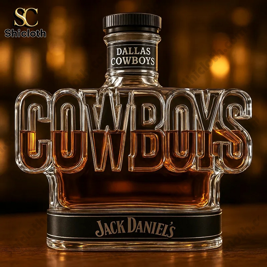 Dallas Cowboys Word Helmet Whiskey Bottle 3 Dallas Cowboys Word Helmet Whiskey Bottle - Image 3