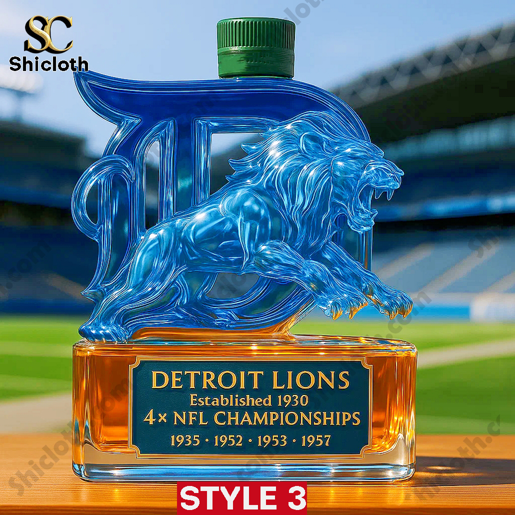 Detroit Lions 4x NFL Championship Whiskey Bottle 3 Detroit Lions 4x NFL Championship Whiskey Bottle - Image 3
