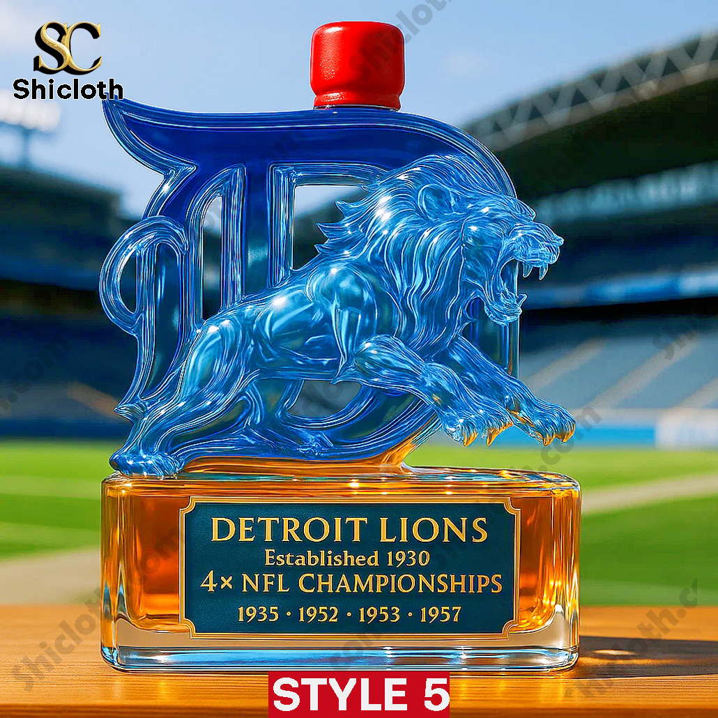 Detroit Lions 4x NFL Championship Whiskey Bottle 5 Detroit Lions 4x NFL Championship Whiskey Bottle - Image 5