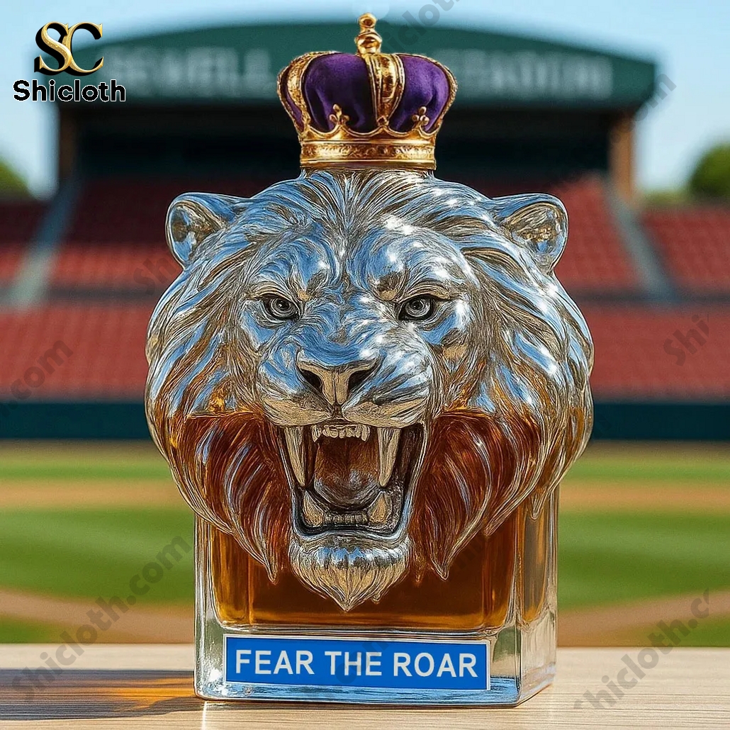 Detroit Lions Fear The Roar Whiskey Bottle