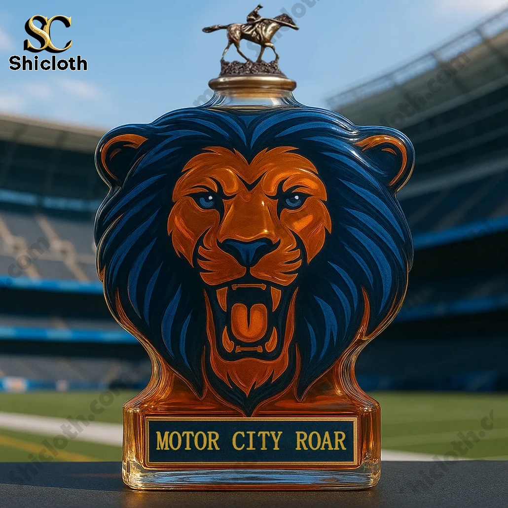 Detroit Lions Roary Mascot Motor City Roar Whiskey Bottle 3 Detroit Lions Roary Mascot Motor City Roar Whiskey Bottle - Image 3