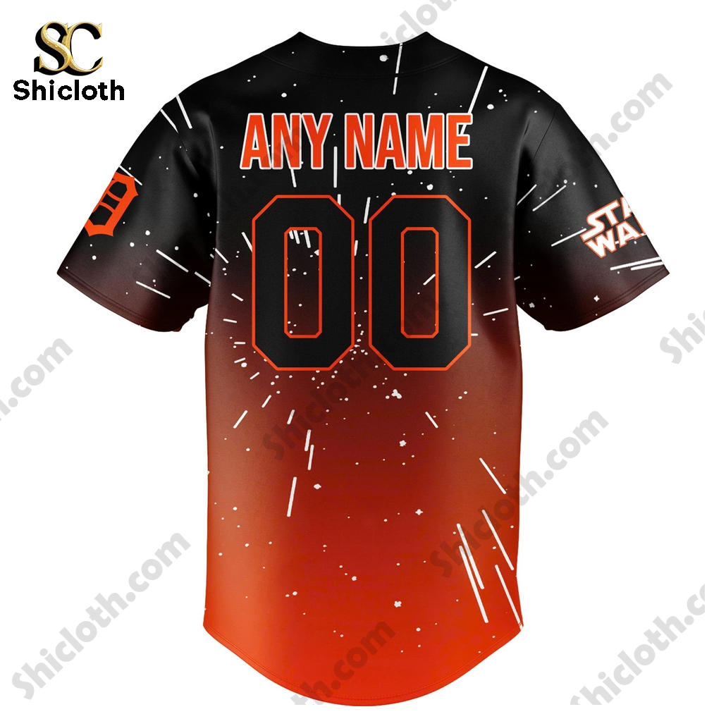 Alternative view of Detroit Tigers 2025 Star Wars Night Custom Baseball Jersey