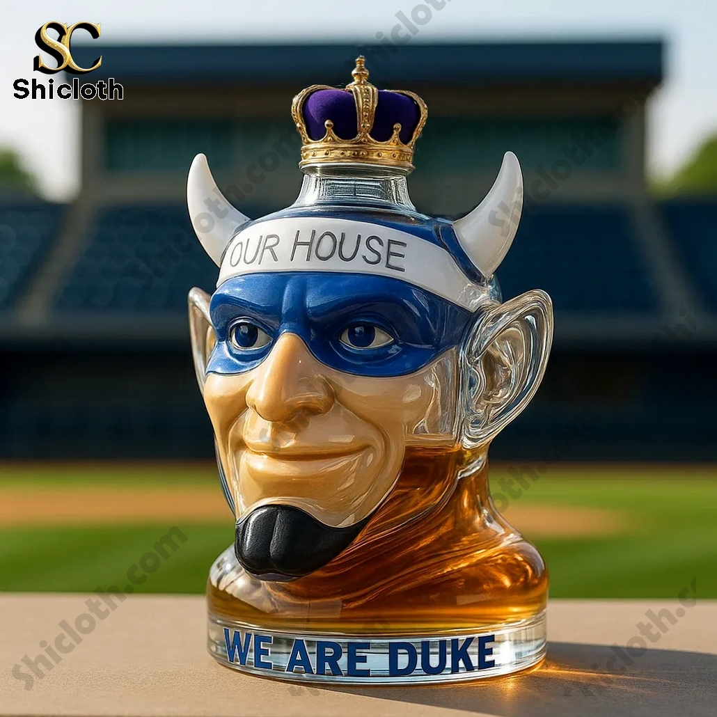 Duke University Mascot Blue Devil Whiskey Bottle