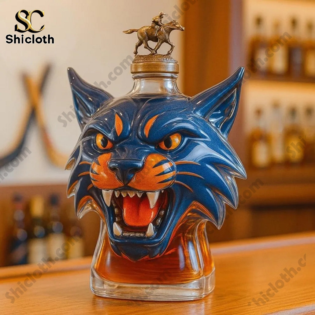 Edmonton Oilers Hunter the Lynx Mascot Whiskey Bottle 3 Edmonton Oilers Hunter the Lynx Mascot Whiskey Bottle - Image 3