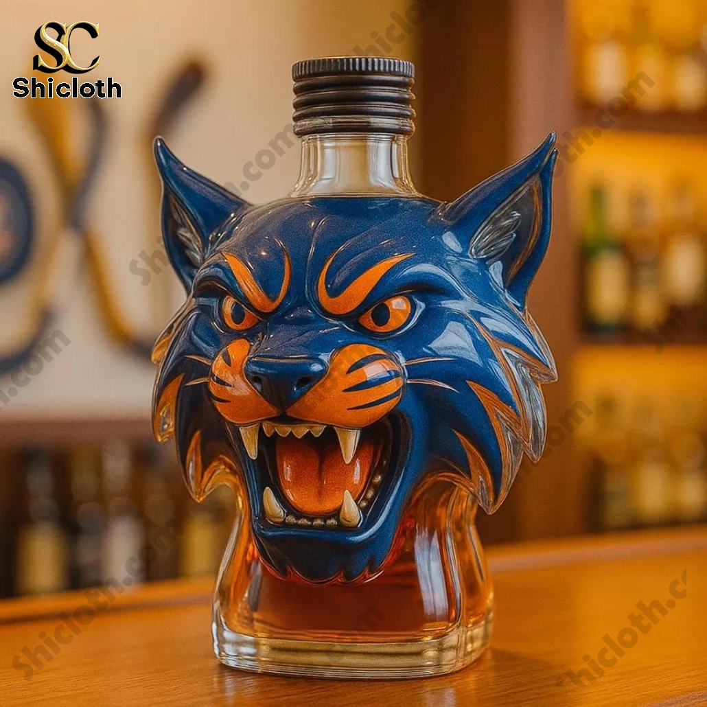 Edmonton Oilers Hunter the Lynx Mascot Whiskey Bottle 4 Edmonton Oilers Hunter the Lynx Mascot Whiskey Bottle - Image 4