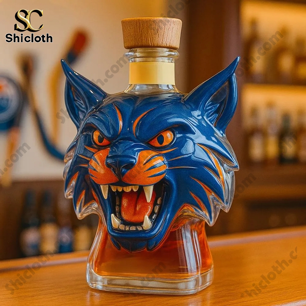Edmonton Oilers Hunter the Lynx Mascot Whiskey Bottle 5 Edmonton Oilers Hunter the Lynx Mascot Whiskey Bottle - Image 5