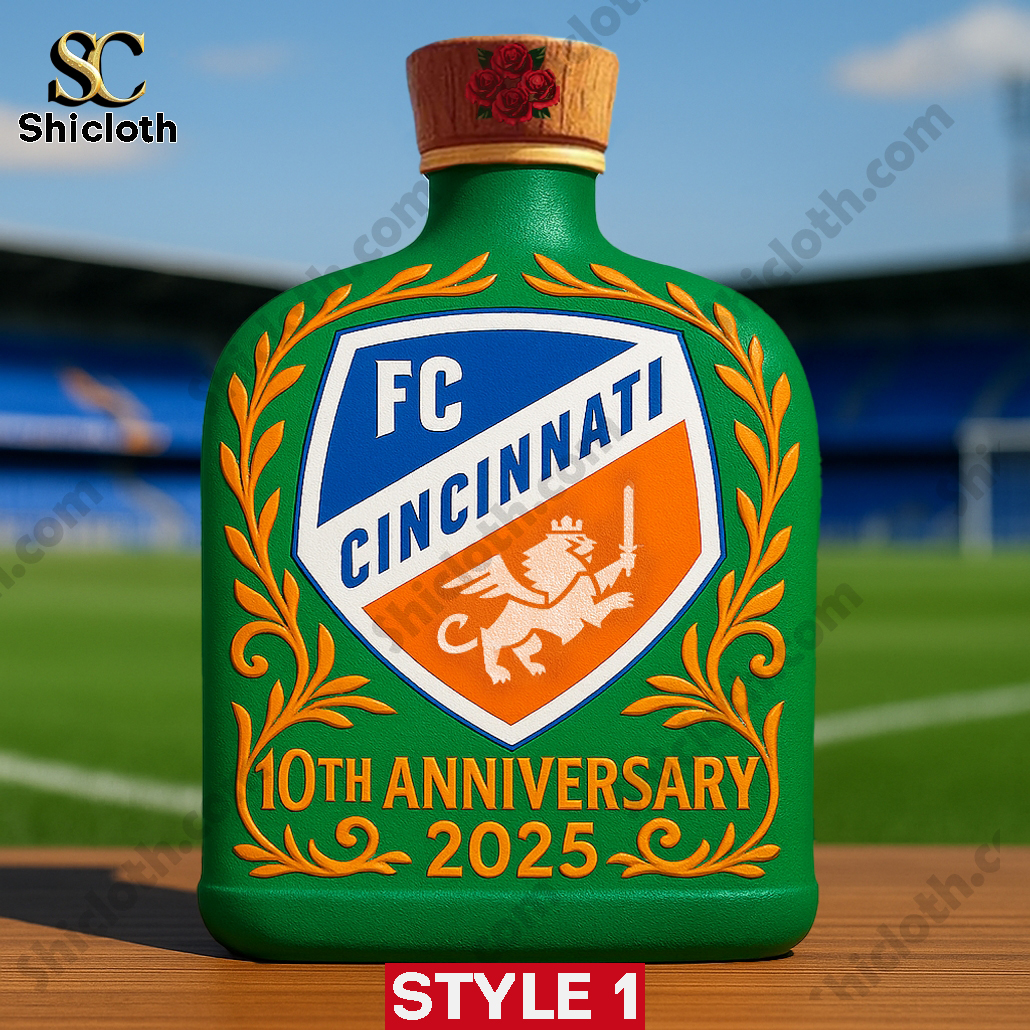 FC Cincinnati 10th Anniversary Limited Edition Whiskey Bottle