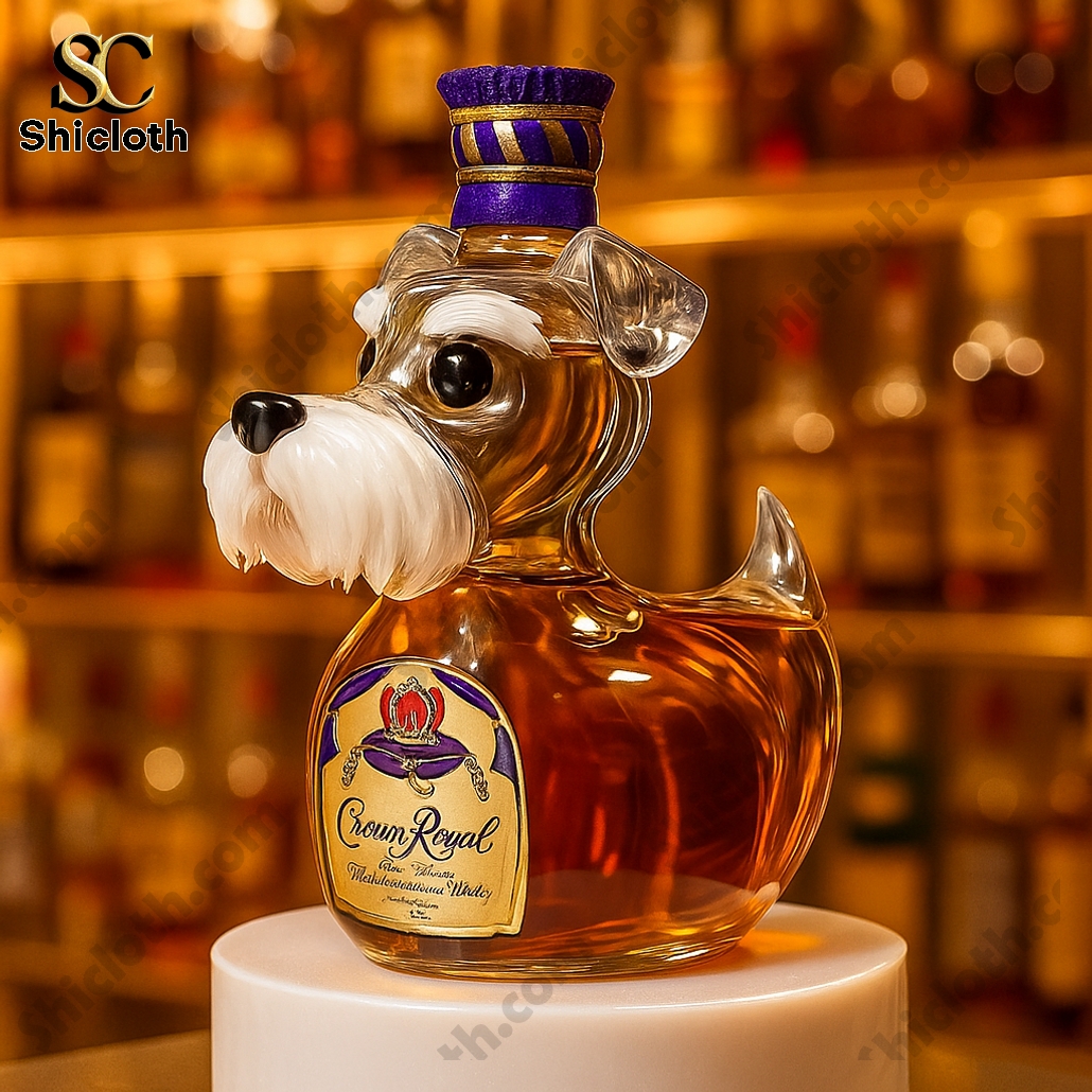 Funny Schnauzer Dog Whiskey Bottle