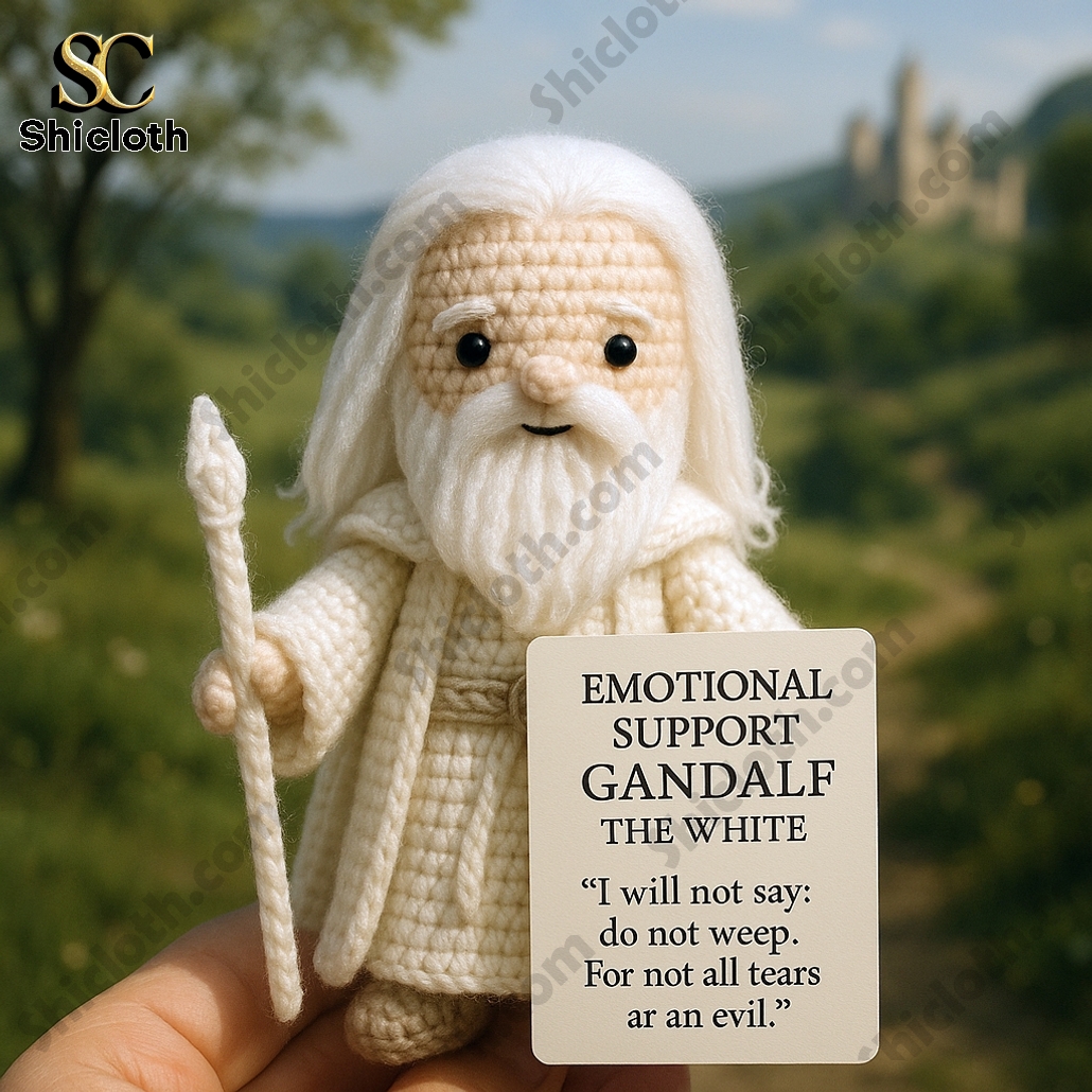 Gandalf the White Emotional Support Crochet Doll
