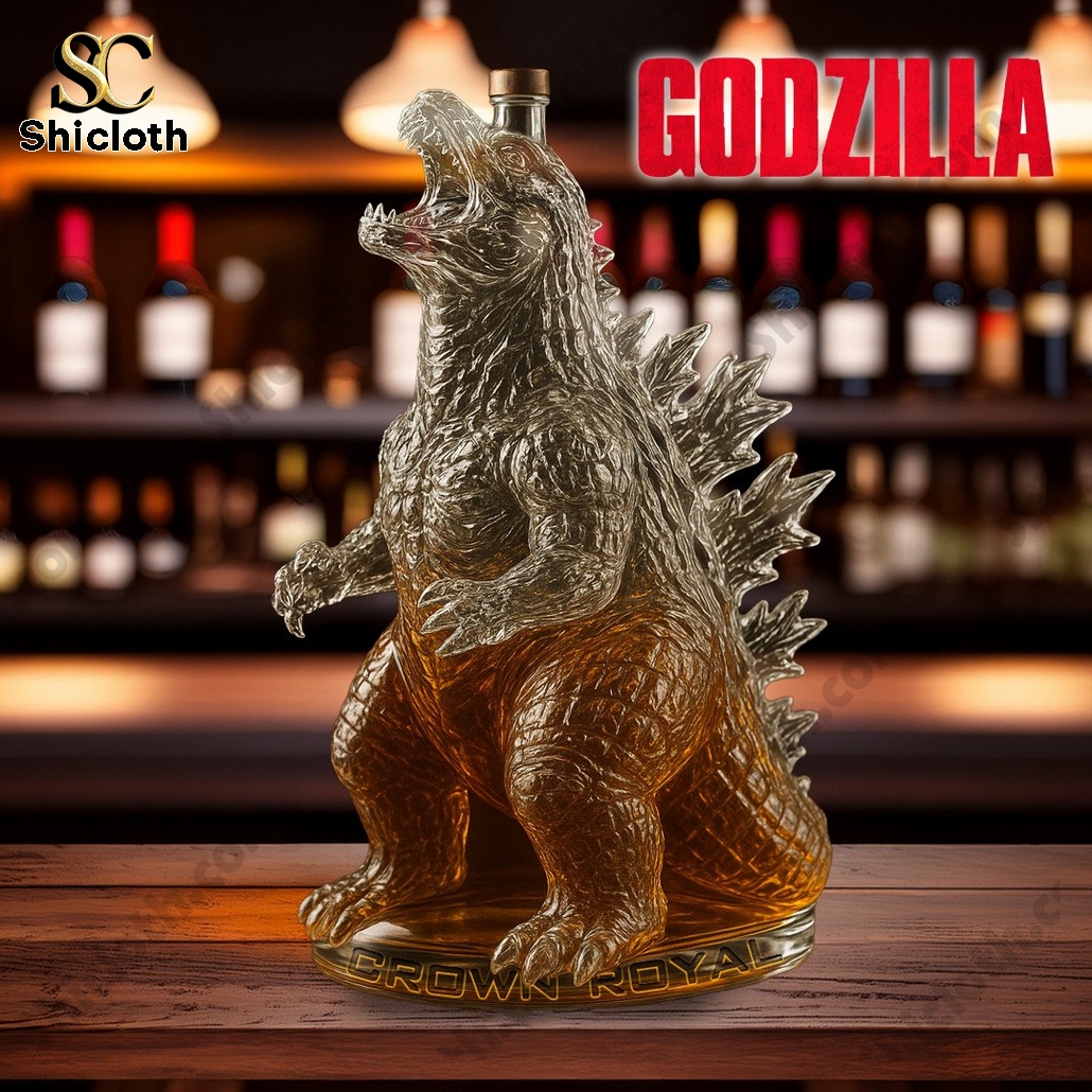 Godzilla King Monsters Crown Royal Whiskey Bottle