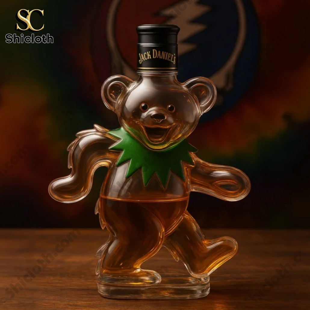 Grateful Dead Bear Crown Royal Whiskey Bottle