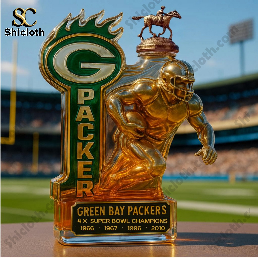 Green Bay Packers 4x Super Bowl Champions Whiskey Bottle 3 Green Bay Packers 4x Super Bowl Champions Whiskey Bottle - Image 3