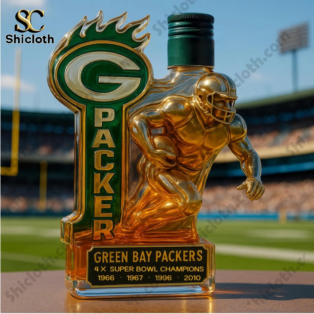 Green Bay Packers 4x Super Bowl Champions Whiskey Bottle 4 Green Bay Packers 4x Super Bowl Champions Whiskey Bottle - Image 4