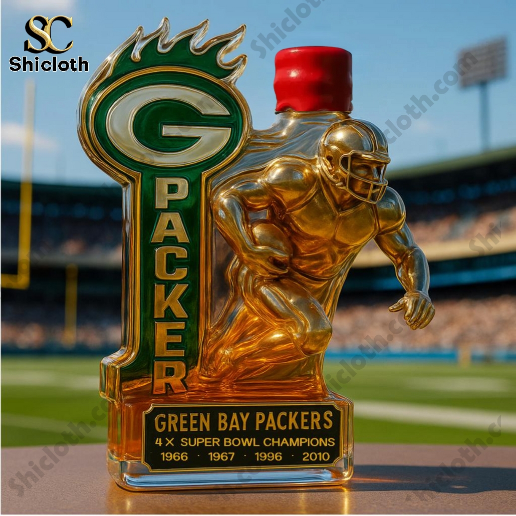 Green Bay Packers 4x Super Bowl Champions Whiskey Bottle 5 Green Bay Packers 4x Super Bowl Champions Whiskey Bottle - Image 5