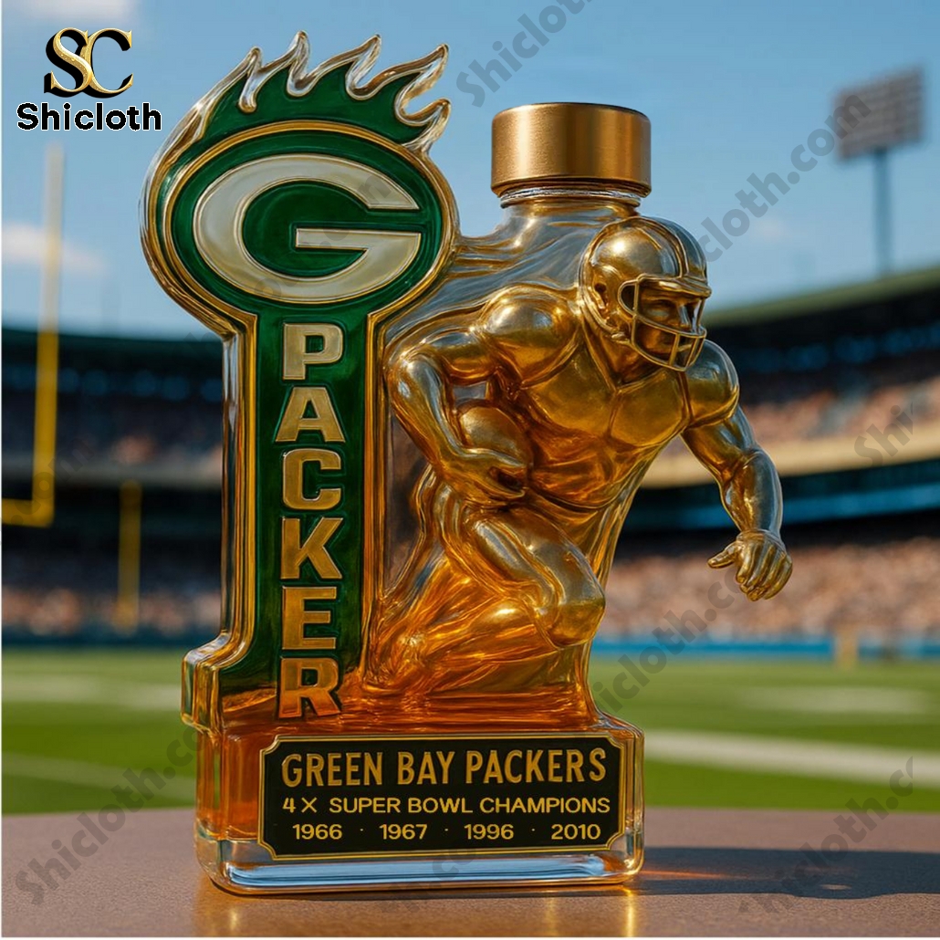 Green Bay Packers 4x Super Bowl Champions Whiskey Bottle 6 Green Bay Packers 4x Super Bowl Champions Whiskey Bottle - Image 6