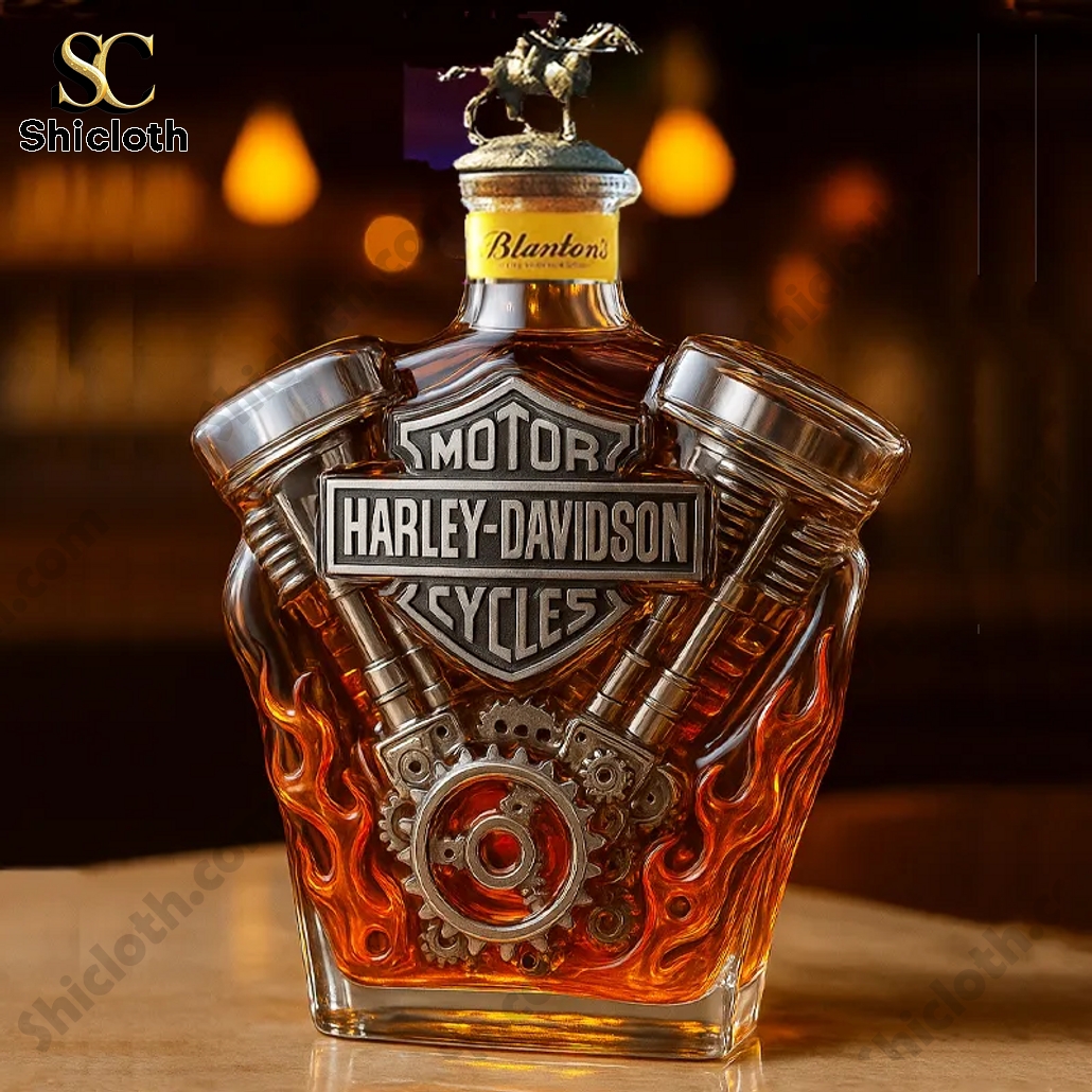 Harley-Davidson Engine Crown Royal Whiskey Bottle 6 Harley-Davidson Engine Blanton's Whiskey Bottle