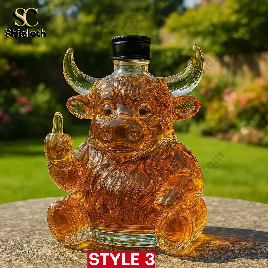 Highland Cow Middle Finger Whisky Bottle 3 Highland Cow Middle Finger Whisky Bottle - Image 3