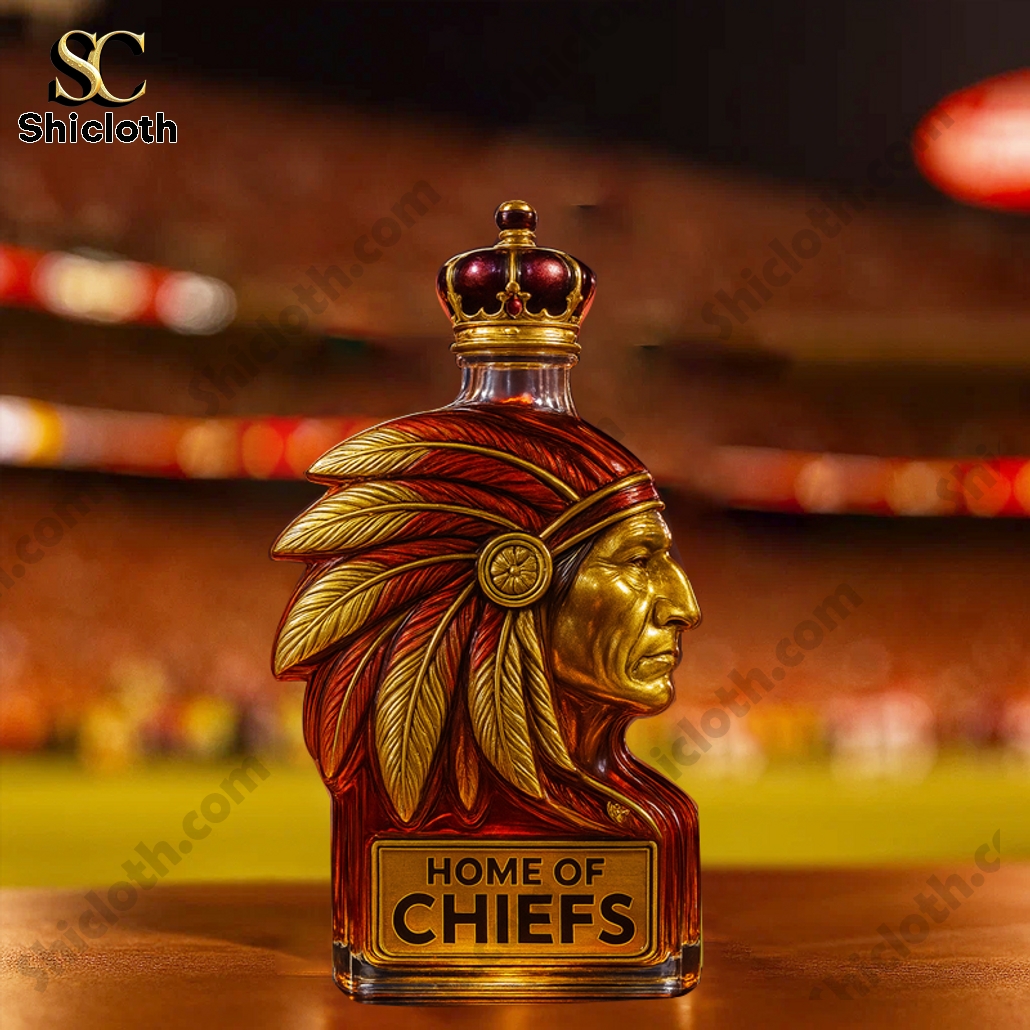 Kansas Chiefs Home of Chiefs Whiskey Bottle