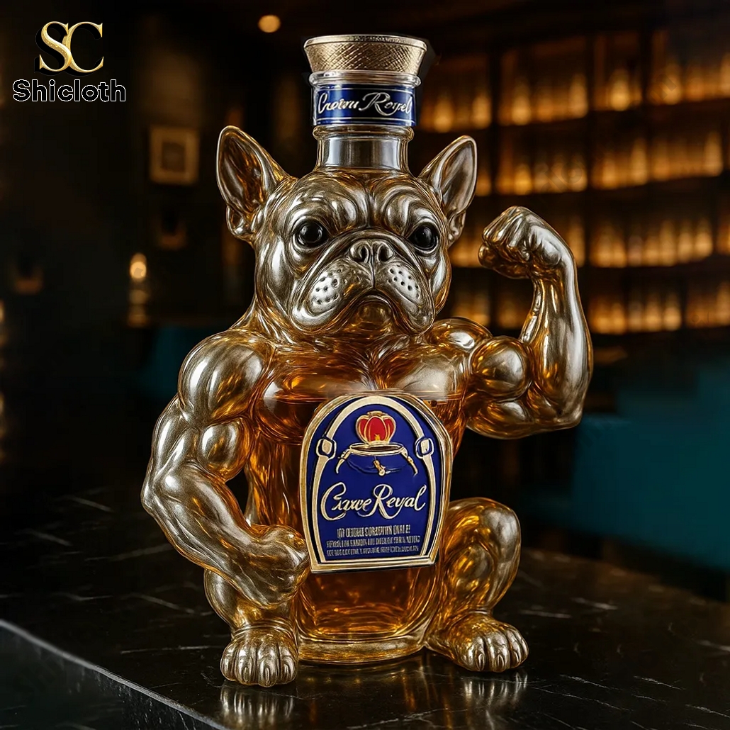 HOT Strong Bulldog Whiskey Bottle