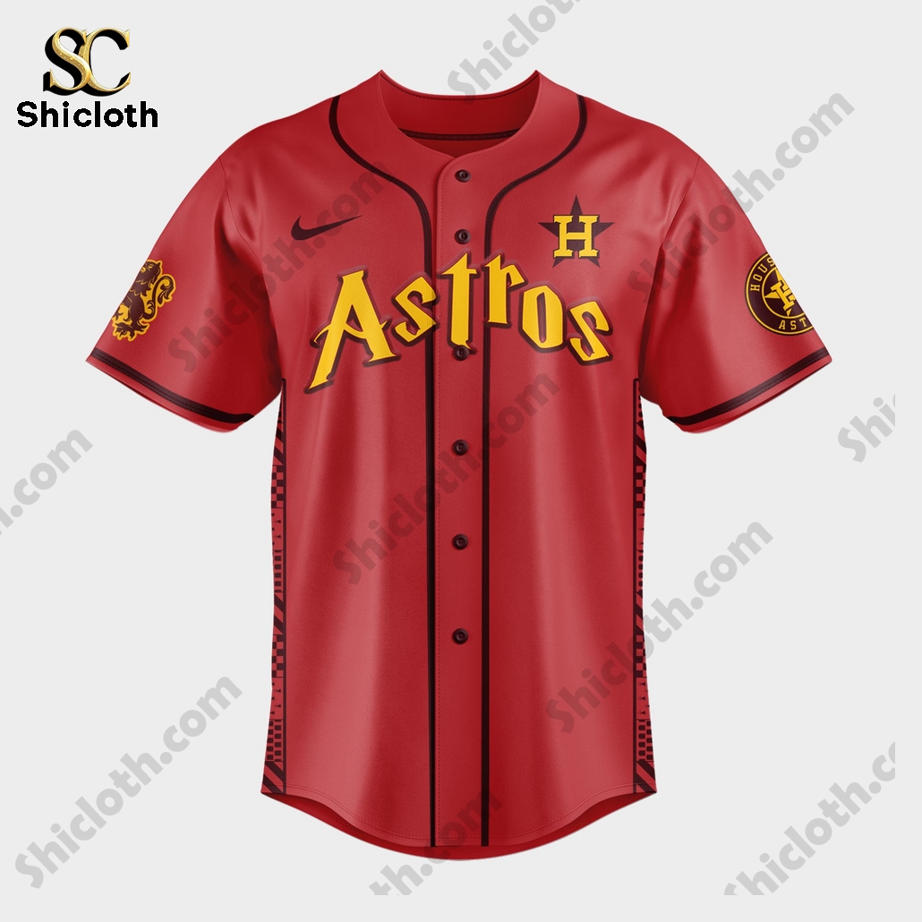 Alternative view of Houston Astros Gryffindor House Baseball Jersey