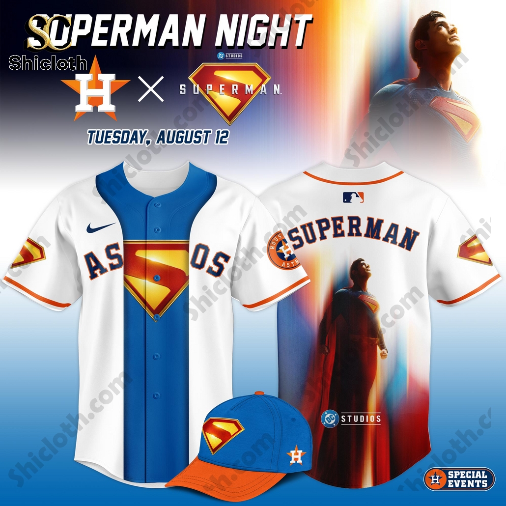 Houston Astros x Superman Night Game Baseball Jersey