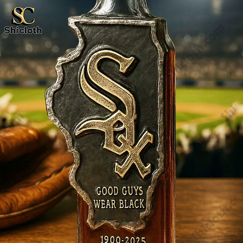 Illinois Shape Chicago White Sox 125th Anniversary Whiskey Bottle