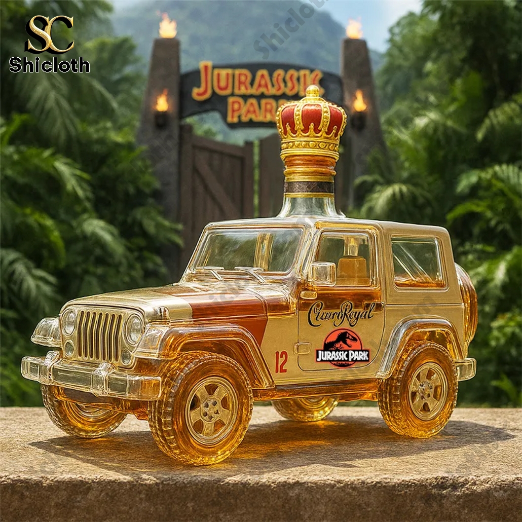 Jurassic Park Jeep Wrangler Whiskey Bottle