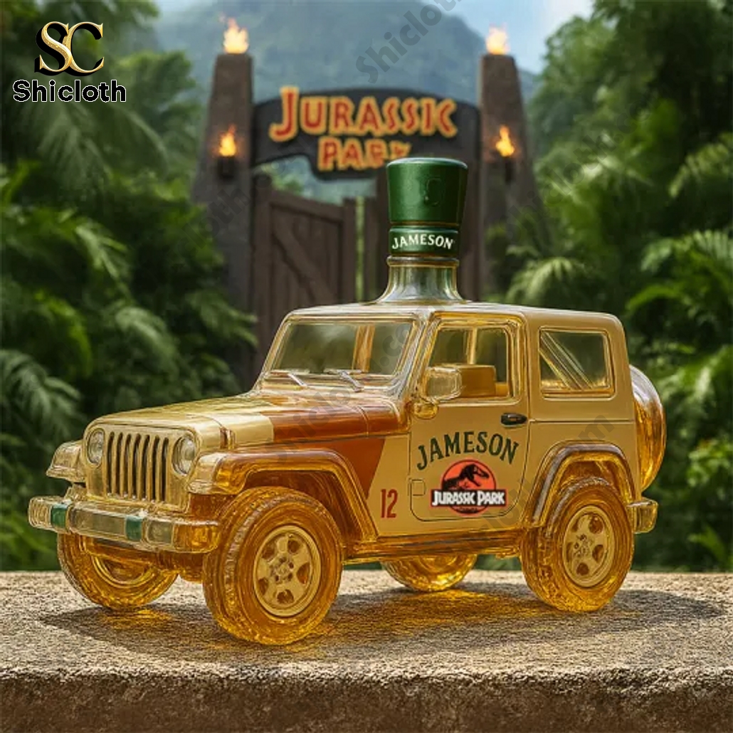 Jurassic Park Jeep Wrangler Whiskey Bottle 3 Jurassic Park Jeep Wrangler Whiskey Bottle - Image 3