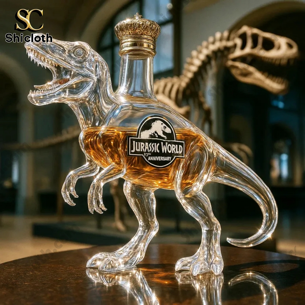 Jurassic World 10th Anniversary Velociraptor Whiskey Bottle