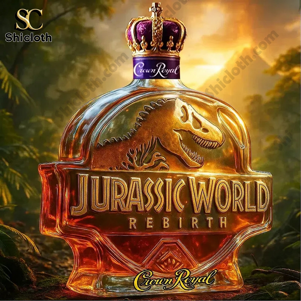 Jurassic World Rebirth Crown Royal Whiskey Bottle