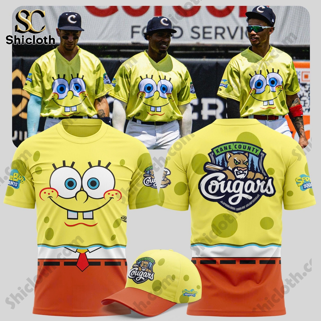 Kane County Cougars SpongeBob Squarepants Baseball Jersey, Shirt