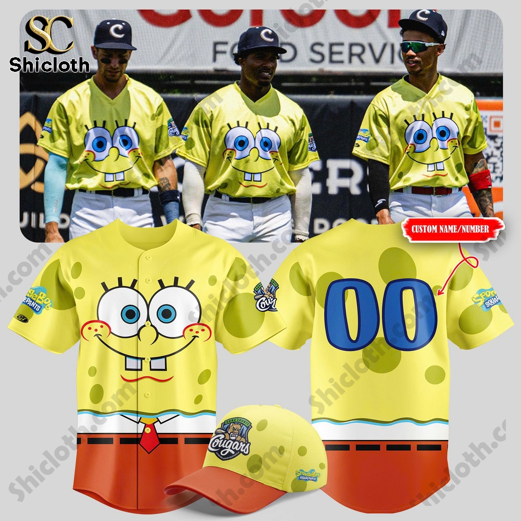 Alternative view of Kane County Cougars SpongeBob Squarepants Baseball Jersey, Shirt
